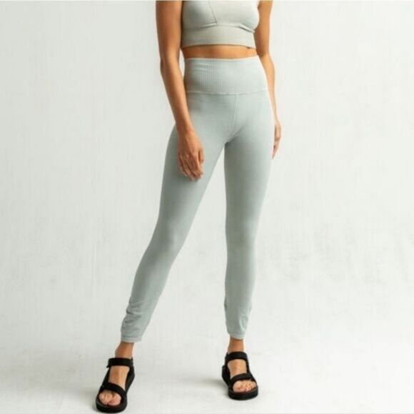 Free People Movement Gray/Green Good Karma High Waist Athleisure Leggings XS/S‎ - Picture 1 of 8
